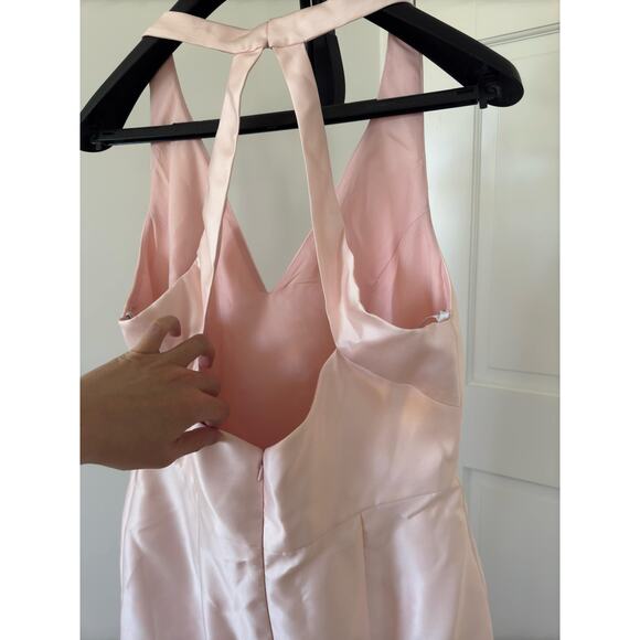 Alfred Sung Halter Satin Trumpet Gown - Picture 10 of 12